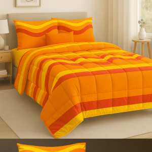 Πάπλωμα υπέρδιπλο 220x240 pasion portokali σειρά colors