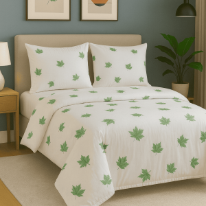 Παπλωματοθήκη υπέρδιπλη 220x240   tree leaves prasino σειρά marbell